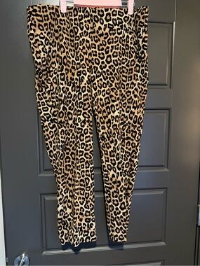 Chico’s Leopard Print Stretch Pants - Black & Tan